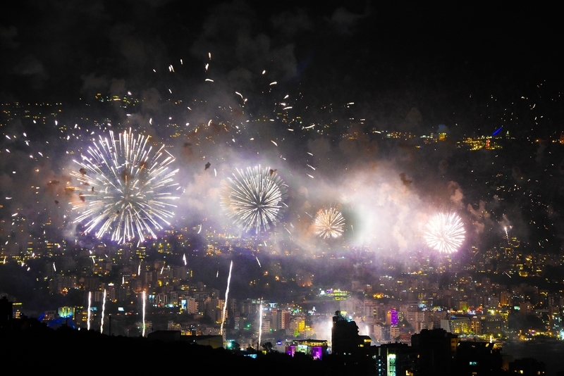 Jounieh Fireworks Show from Burj on Bay Hotel